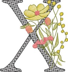 BFC32132 Graceful Floral Alphabet X