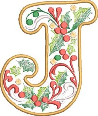 BFC32209 Christmas Applique Alpha J