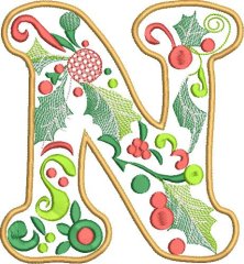 BFC32213 Christmas Applique Alpha N