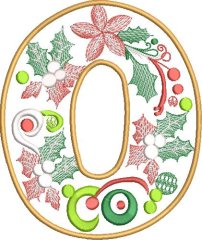 BFC32214 Christmas Applique Alpha O