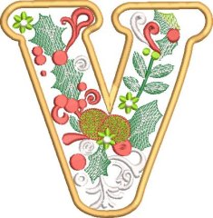 BFC32221Christmas Applique Alpha V