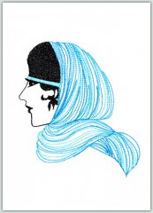 Lady with Blue Scarf