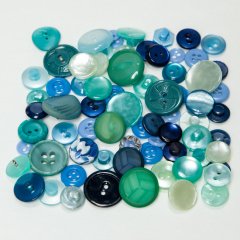 Vintage Acrylic Buttons - Aqua & Teals