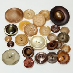 Vintage Acrylic Buttons - Browns and Tans