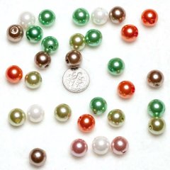 Mixed Pearl Round Acrylic Beads 12mm