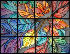 BFC2209 Stained Glass Leaves
