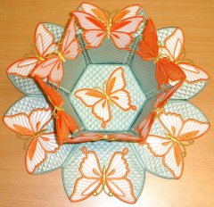 CCQ0024 - Butterfly Basket Doily  Bowl