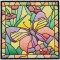 BFC1494 Stained Glass Squares Birds and Butterflies