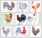 BFC1533 Colorful Abstract Roosters