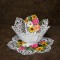 BFC1579 FSL Lace Bowl & Doily with Flowers