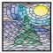BFC1632 Stained Glass Quilt Squares- Winter