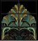 BFC2187 Art Deco in Teal & Gold