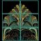 BFC2187 Art Deco in Teal & Gold