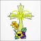 BFC31611 Cross with Daffodils and Pansies