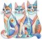 BFC32047 Cats in a Picasso Style 6