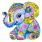 BFC32059 Folk Art Style Elephants 1
