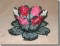 BFC0382 Lace Bowl & Doily Poinsettias