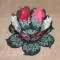 BFC0382 Lace Bowl & Doily Poinsettias