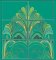 BFC2187 Art Deco in Teal & Gold