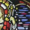 BFC0951 Stained Glass- Christ with Lambs