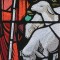 BFC0951 Stained Glass- Christ with Lambs