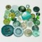 Vintage Acrylic Buttons -Blue Greens