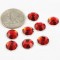 Red Acrylic Crystals, 11 mm, 10 pcs