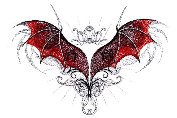Dragon Wings of Red and Black
