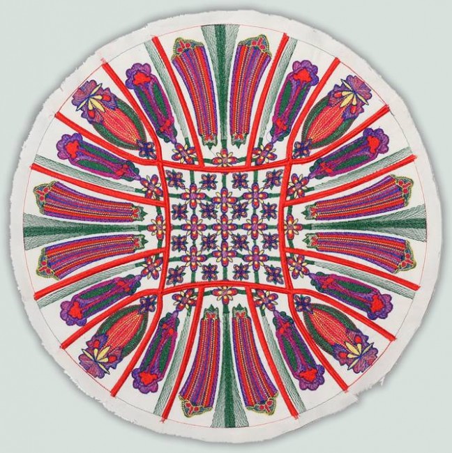 BFC1007 Folk Embroidered Circle Purse