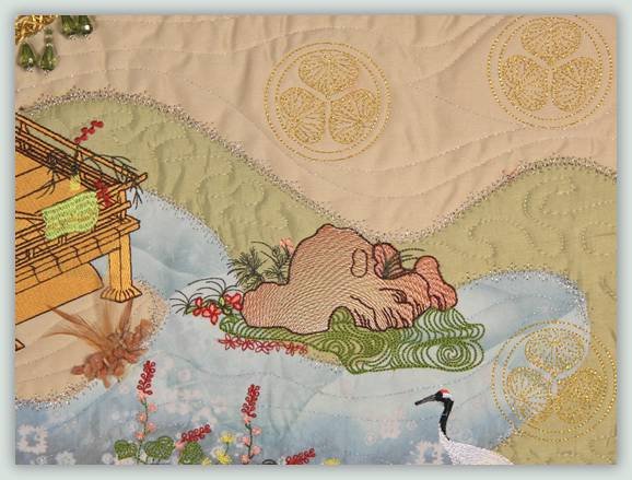 BFC1032 Japanese Fantasy Garden Art Quilt