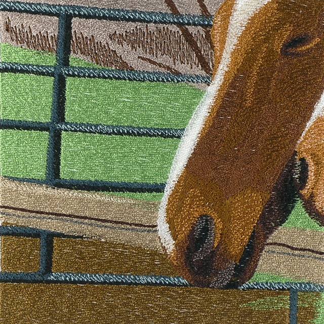 BFC1083 Window-Companionship-Two Horses