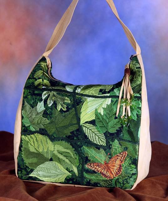 BFC1091 QIH Leafy Hobo Handbag