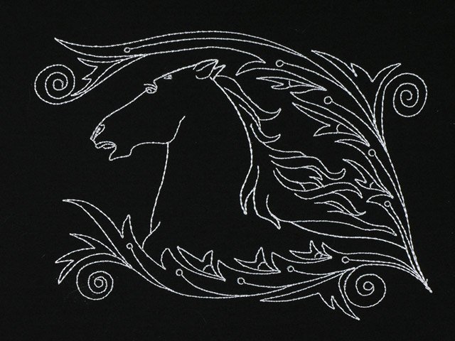 BFC1125 Decorative Element Series Blackwork Horses