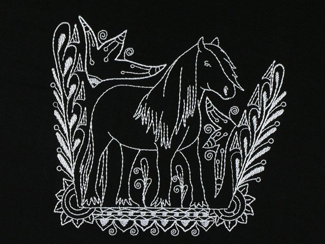 BFC1125 Decorative Element Series Blackwork Horses