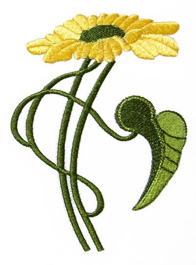 Art Nouveau Medium Sunflower