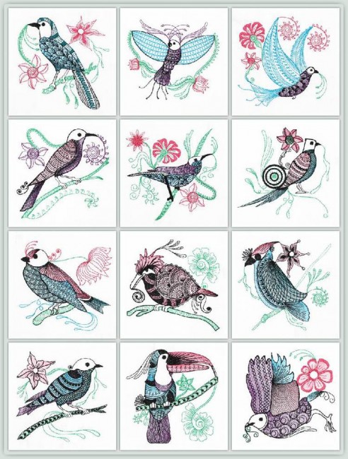 BFC1218 Decorative Elements Series Filled Birds