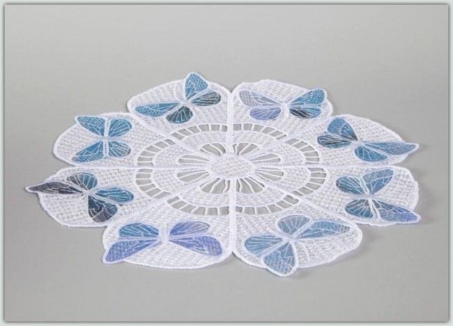 BFC1251 	Lace Applique Bowl and Doily