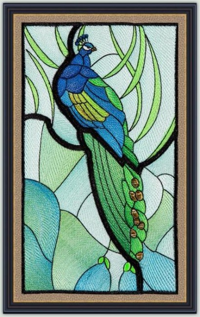 BFC1346 Stained Glass Peacock Two Ways