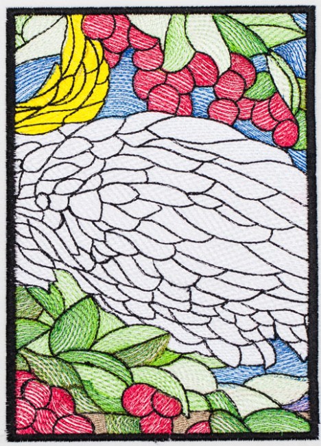 BFC1359 Stained Glass - Cockatoo in a Cherry Tree