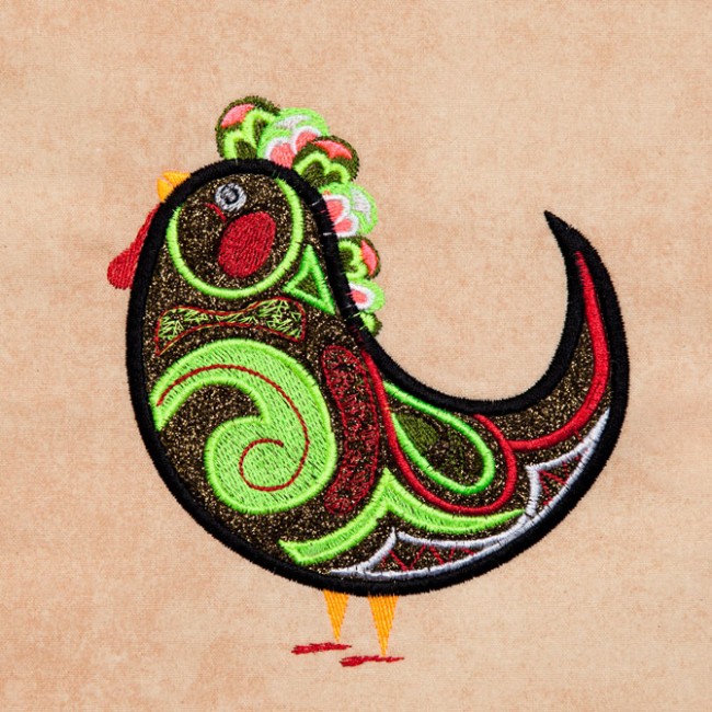 BFC1386 Embellished Funky Roosters