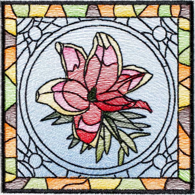 BFC1484 Stained Glass Floral Squares II