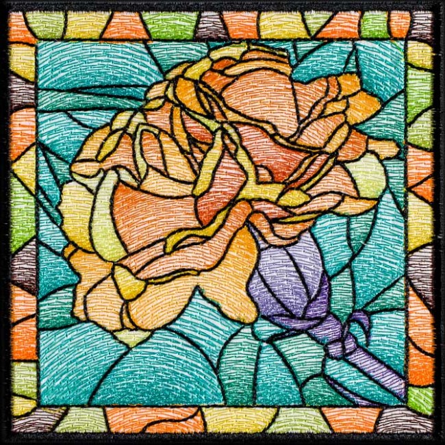 BFC1508 Stained Glass Floral Squares III