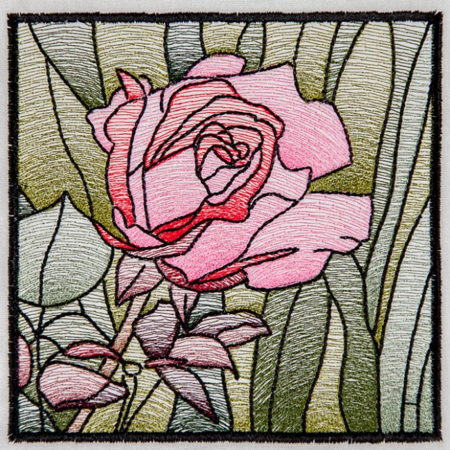 BFC1537 Stained Glass Squares-Roses