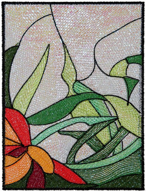 BFC1577 Stained Glass Floral Triptych