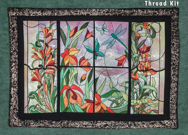 BFC1577 Stained Glass Floral Triptych Thread Kit