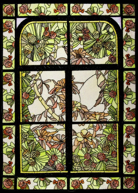 BFC1631 Art Nouveau Winter Stained Glass