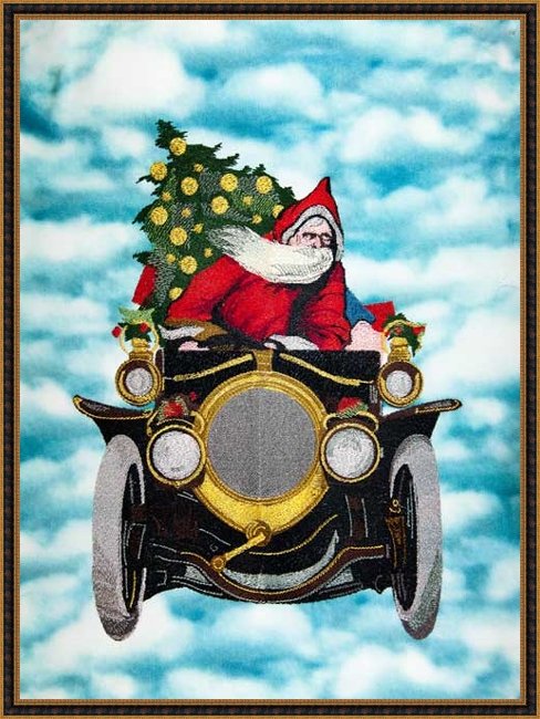 BFC1686 Large Santa in a Car (Late for Work)