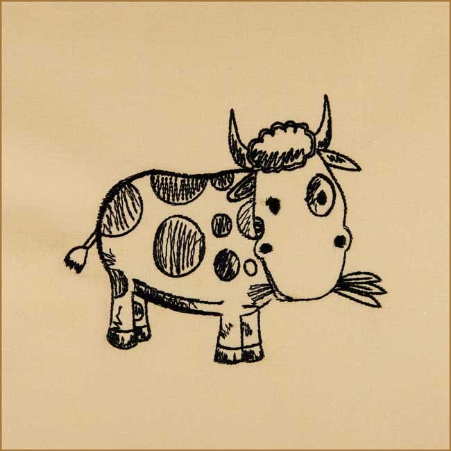BFC1693 Sketchy Pals - Blackwork  Version - Cow