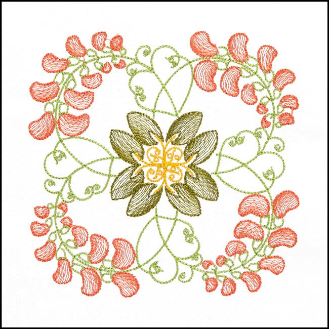 BFC1709 Art Nouveau Floral Quilt Blocks - 09