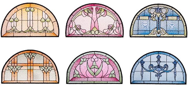 BFC1731 Stained Glass Semi Circles